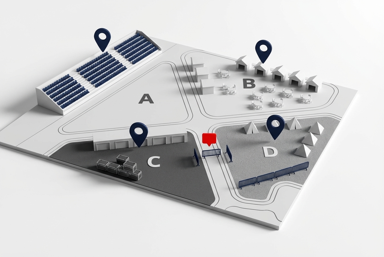 Materialverteilung im Gelände